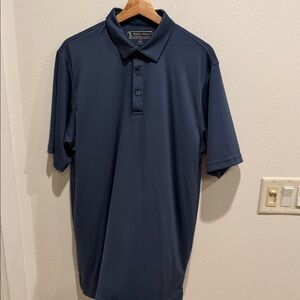Pebble Beach Men's Dark Navy Striped Tech Polo
